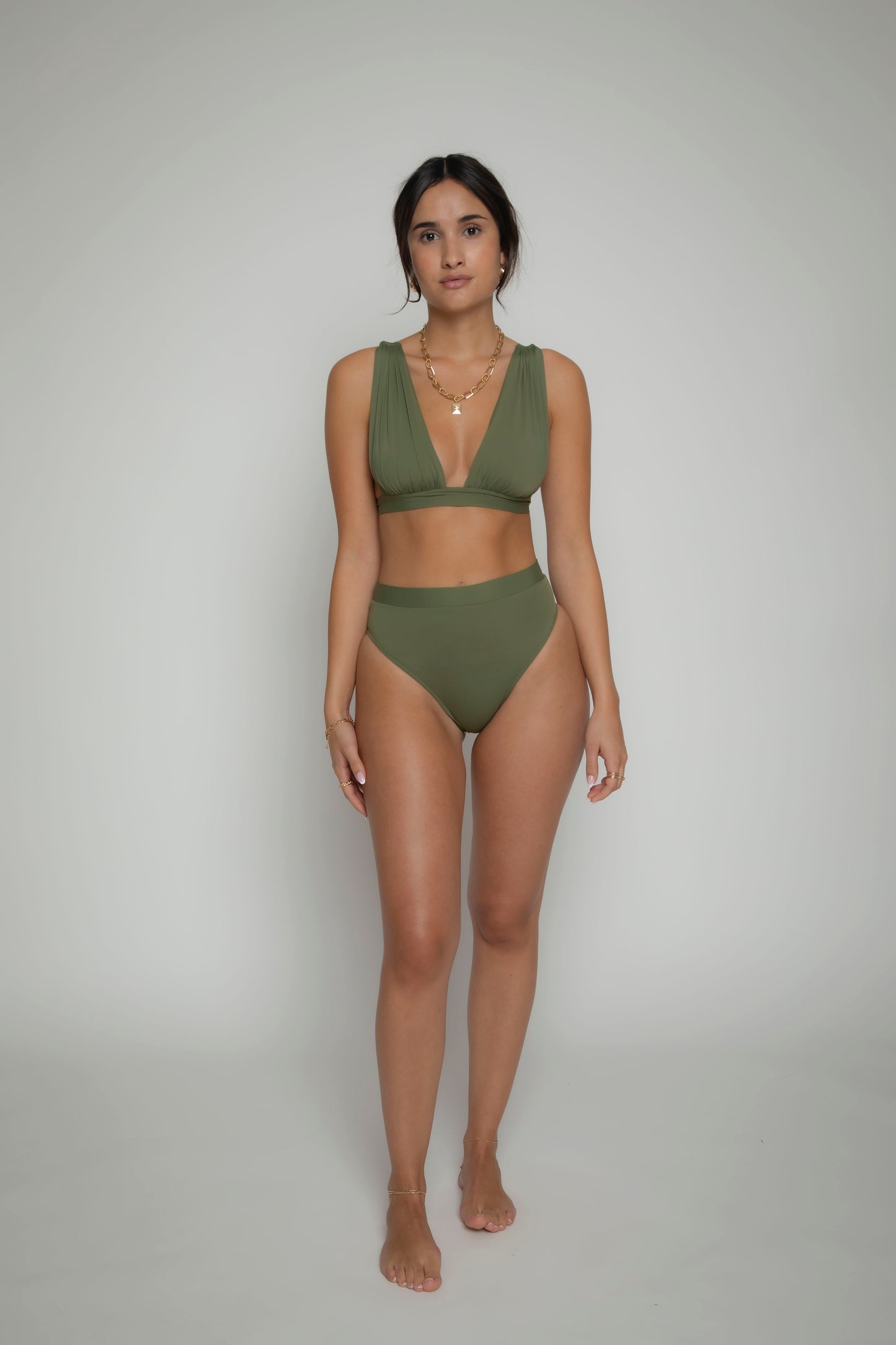 Olive green bikini top