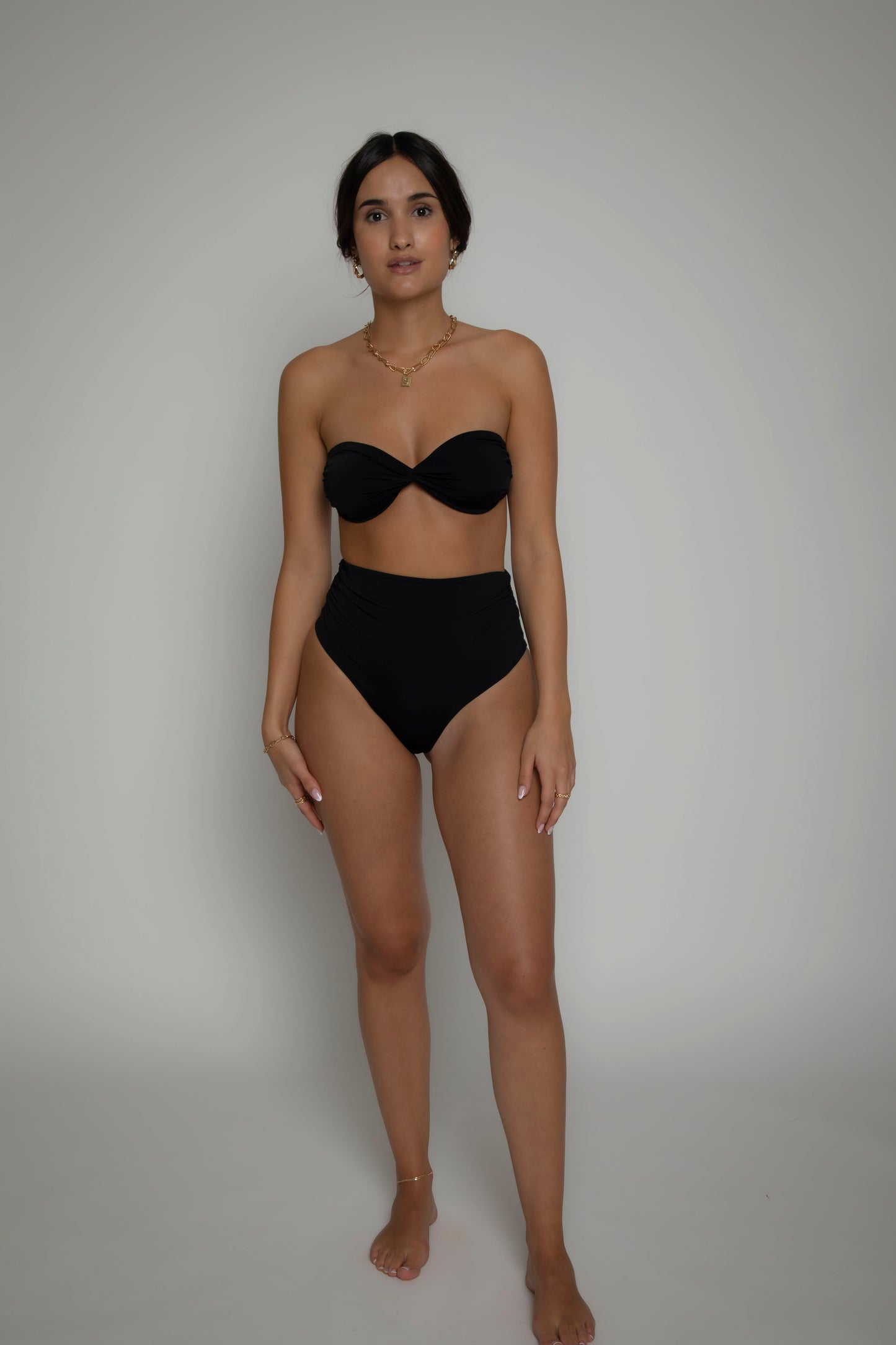 Black bikini strapless top