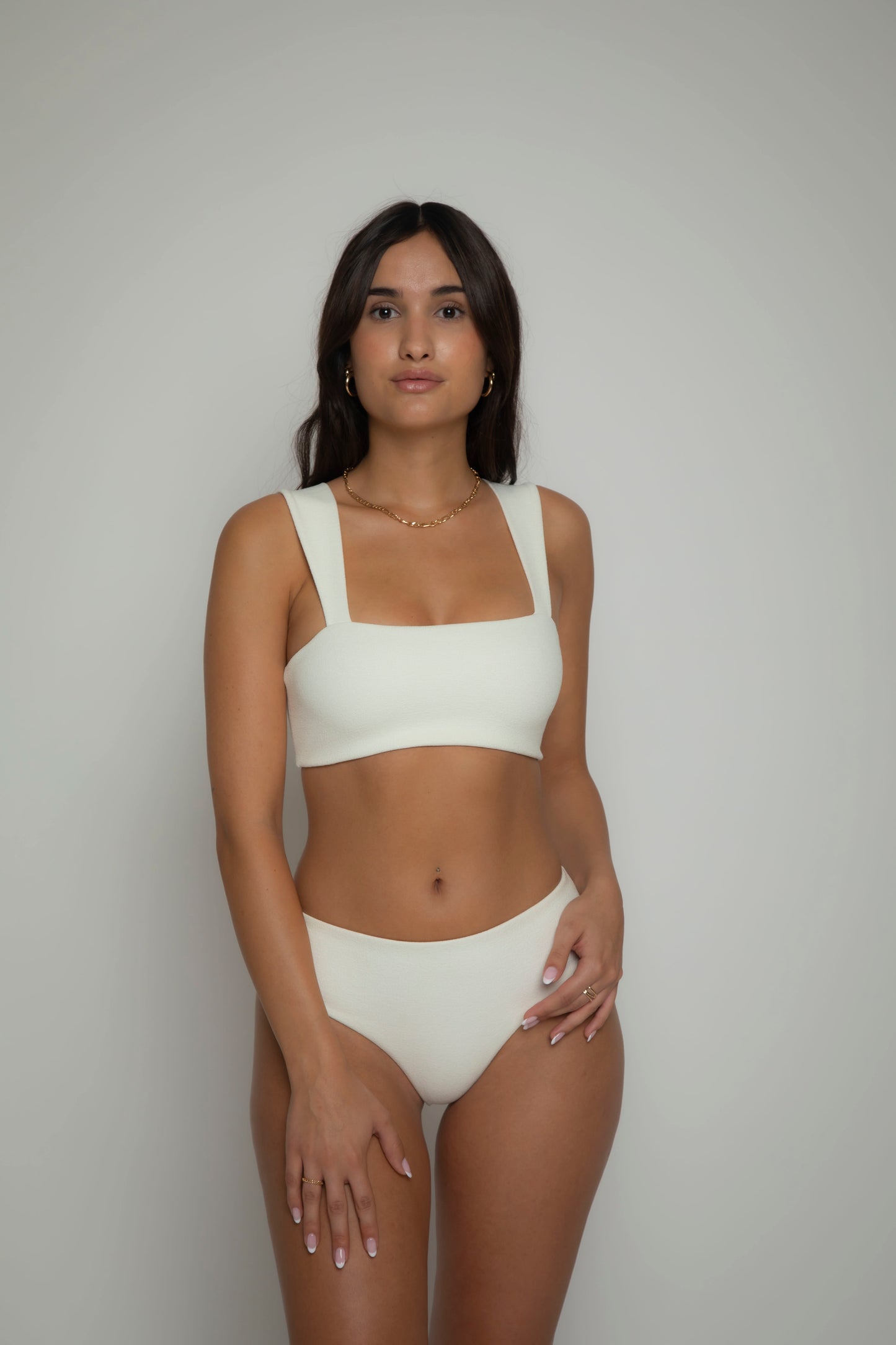 Off-white textured bikini bottom