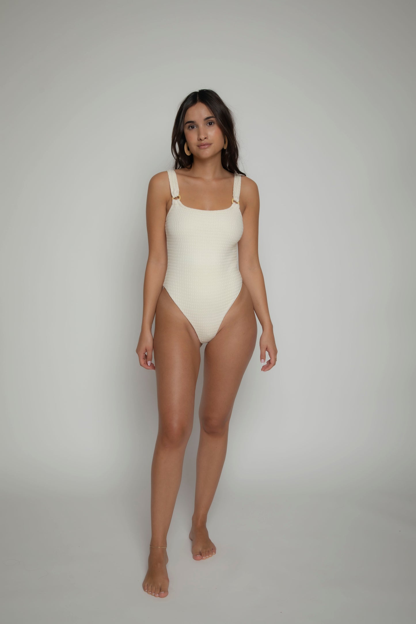 Off-white textured swimsuit, onepiece