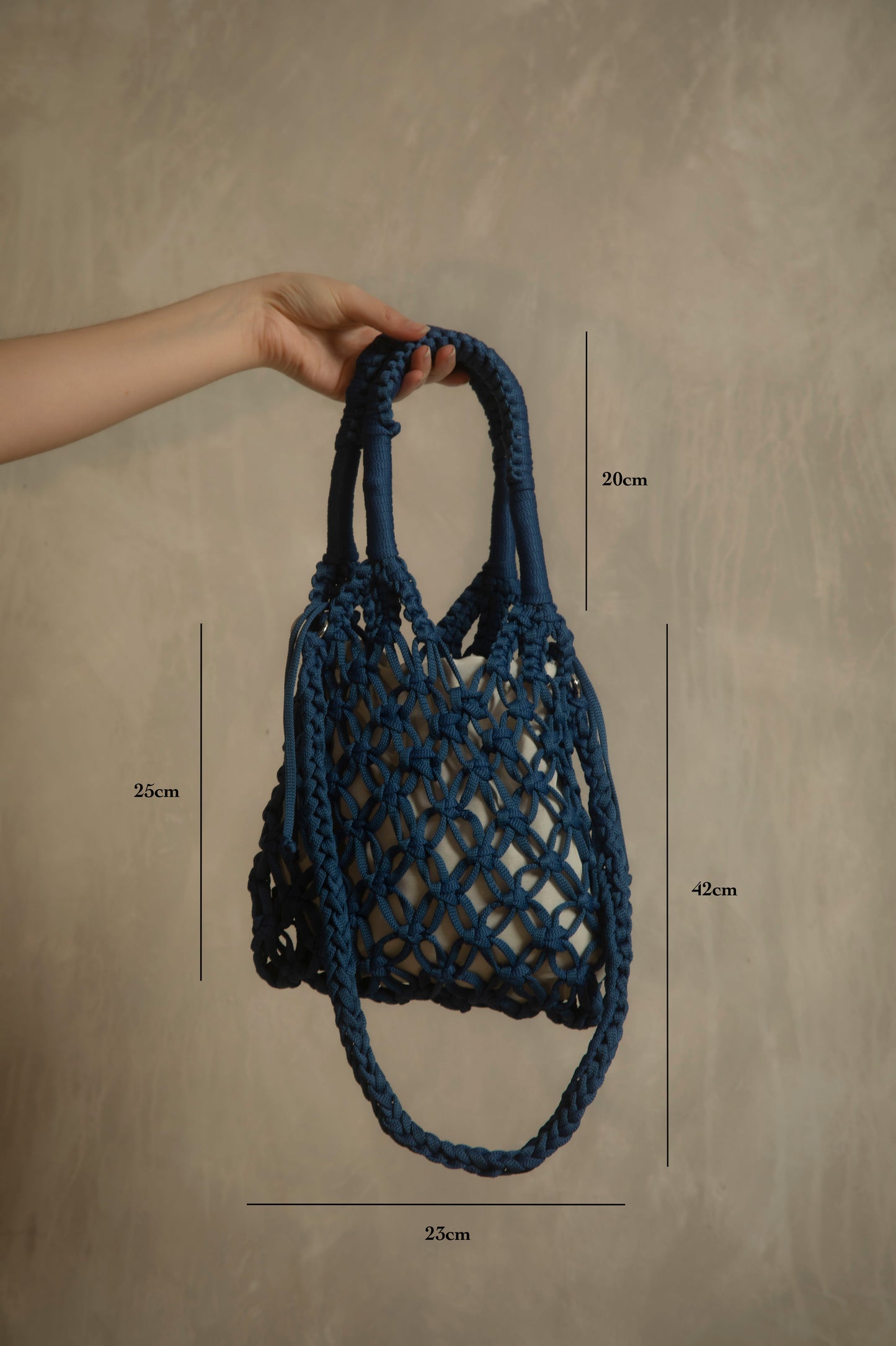 Navy blue crochet bag