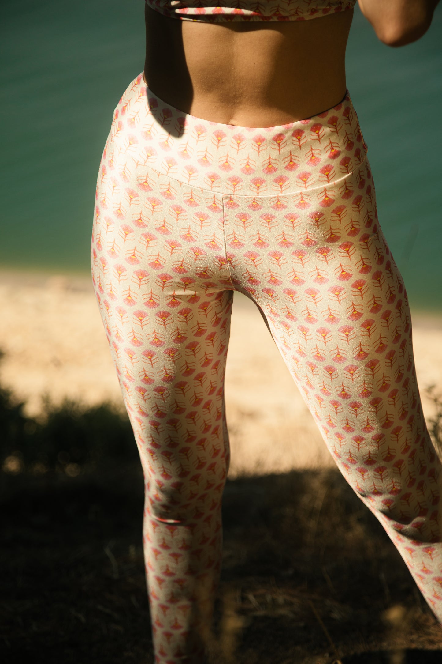 Legging high pink sweet flower print