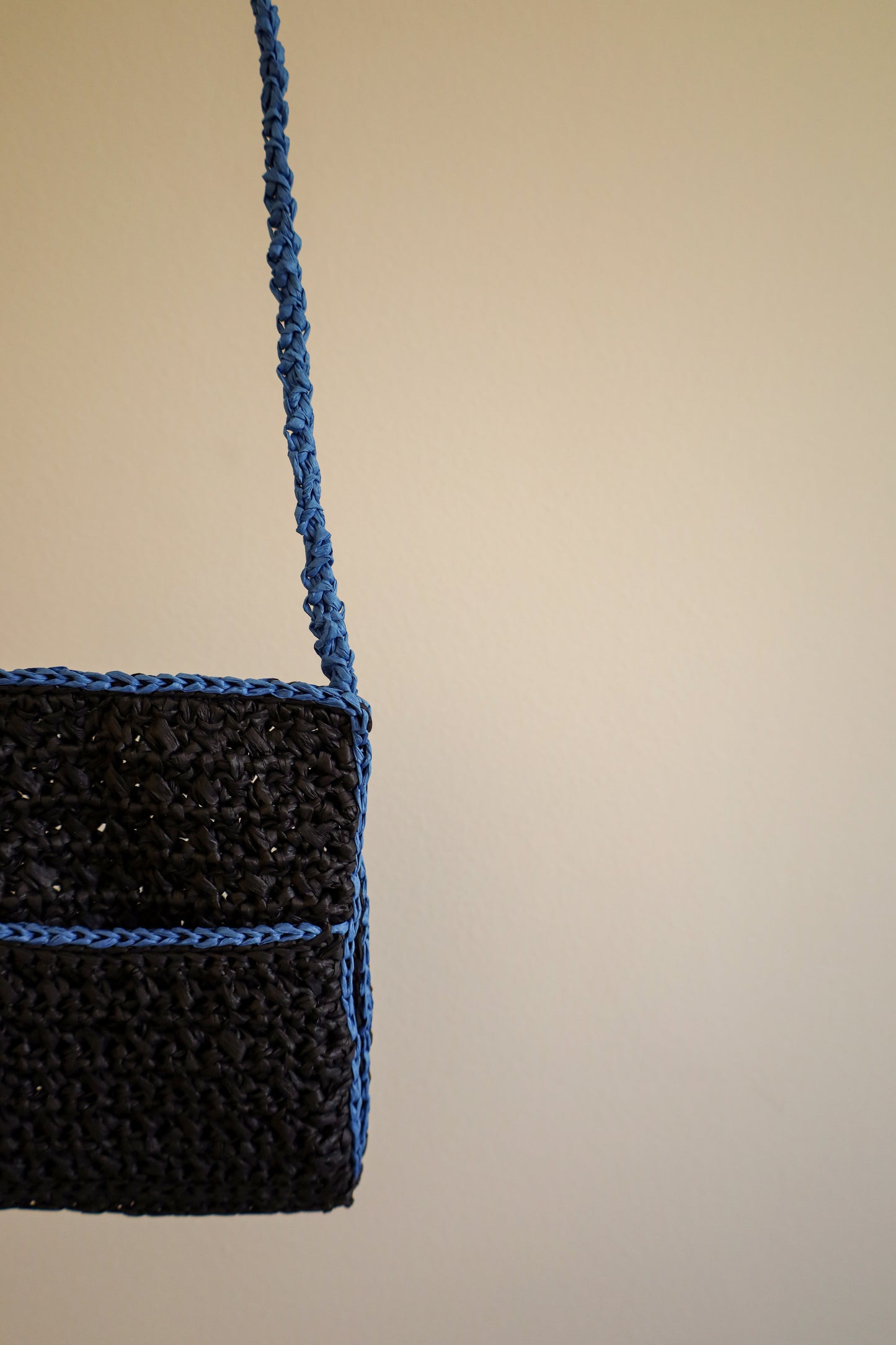 Black and Blue crochet bag