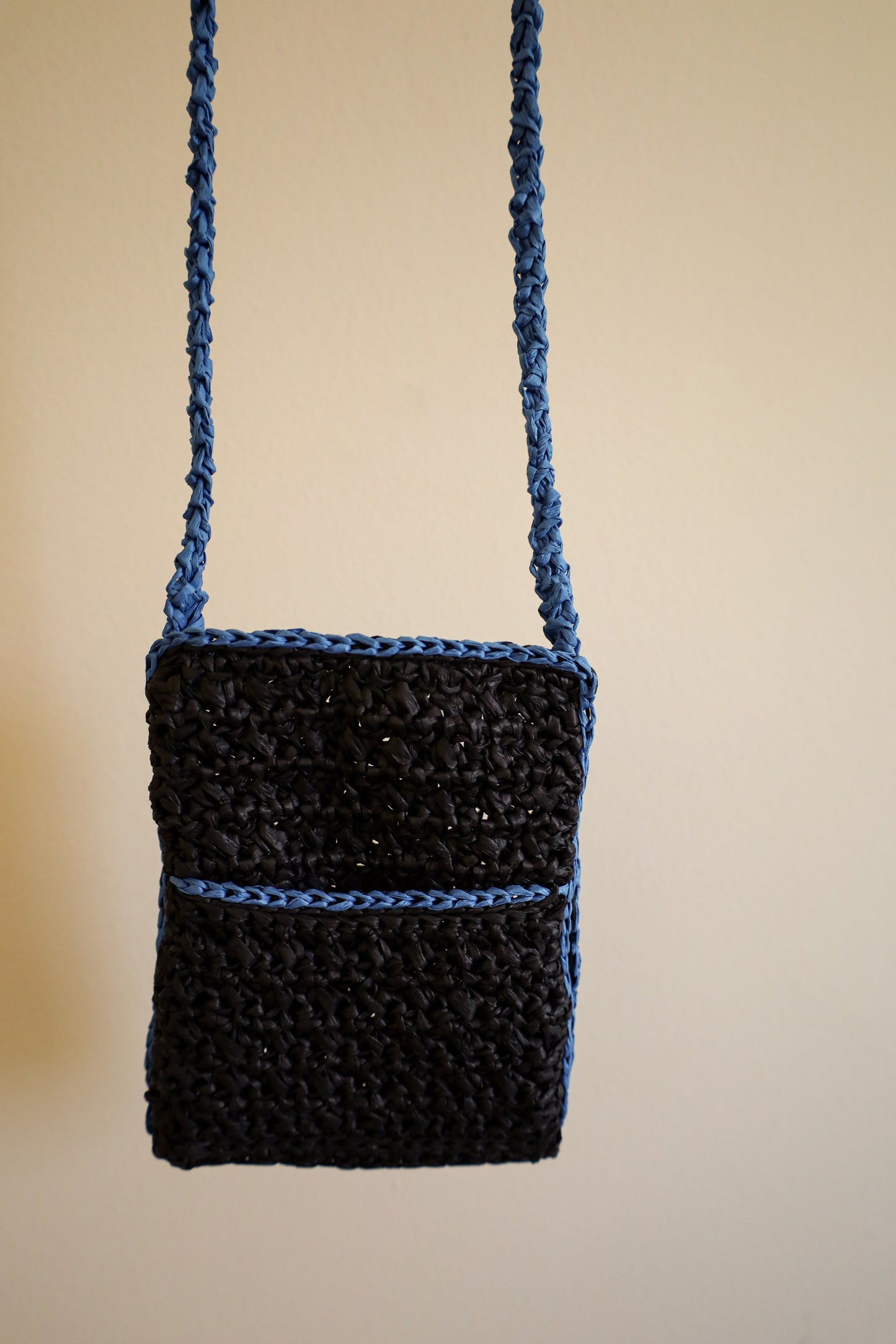 Black and Blue crochet bag