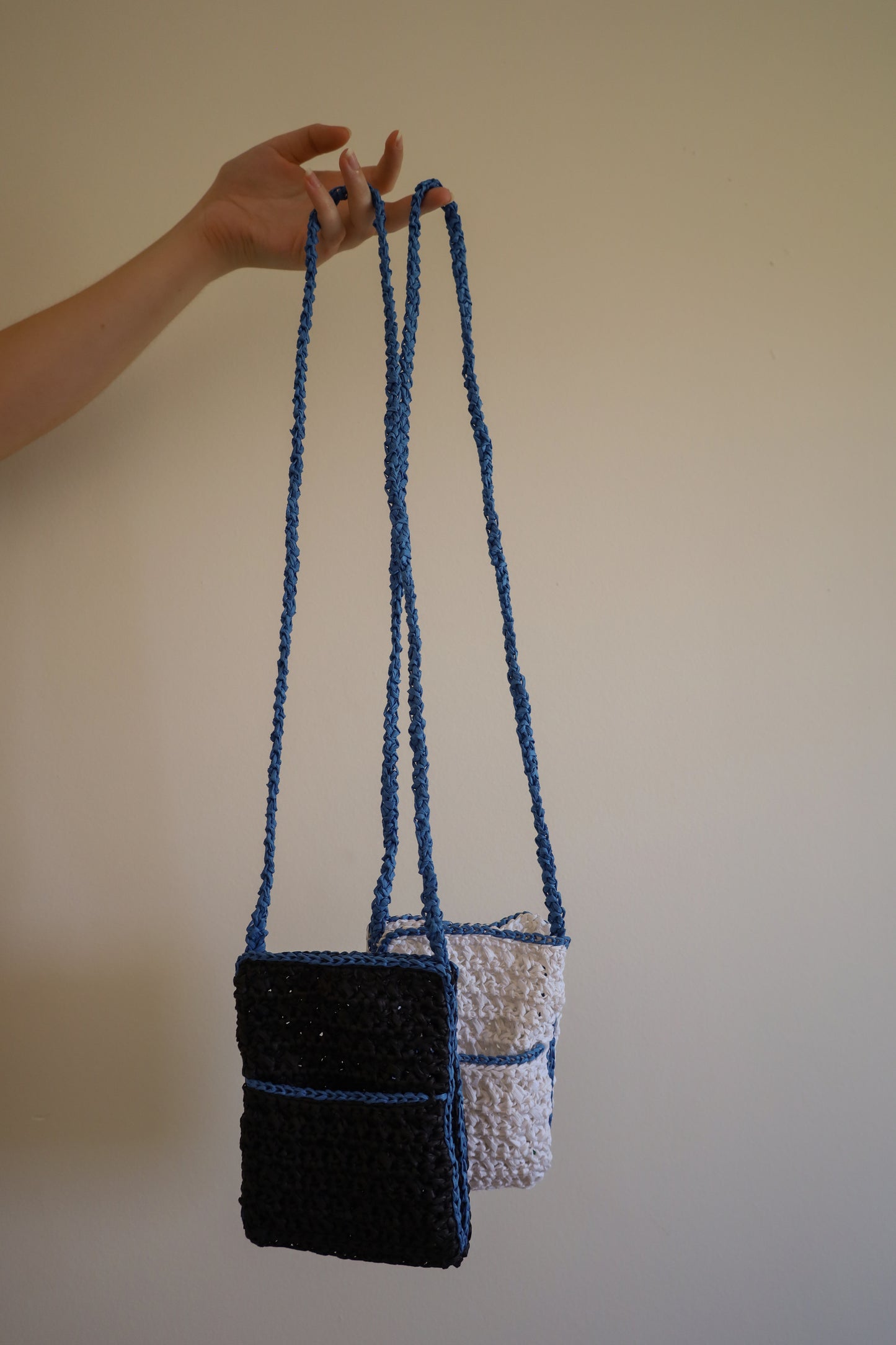 Black and Blue crochet bag