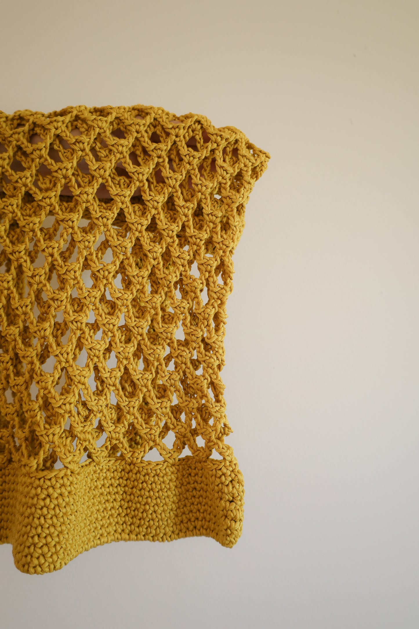 Yellow crochet bag