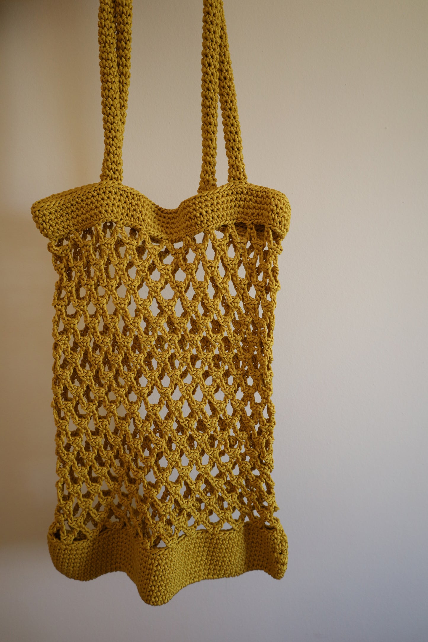 Yellow crochet bag