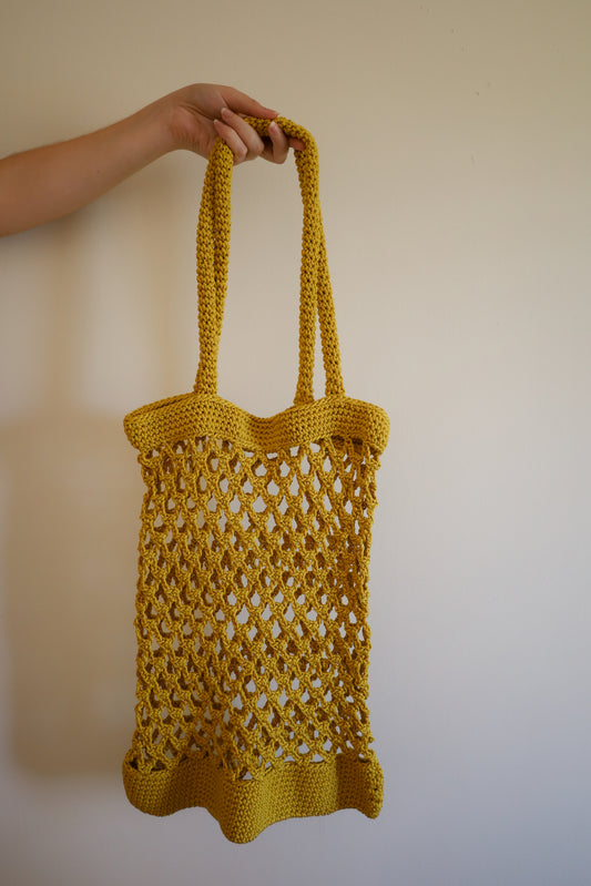 Yellow crochet bag