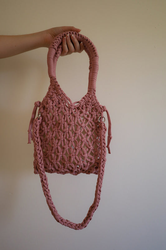 Light pink crochet bag