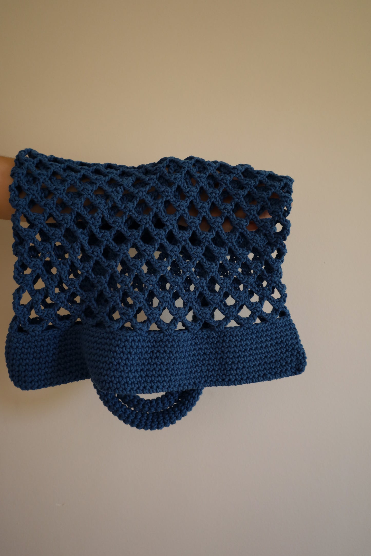 Navy blue crochet bag