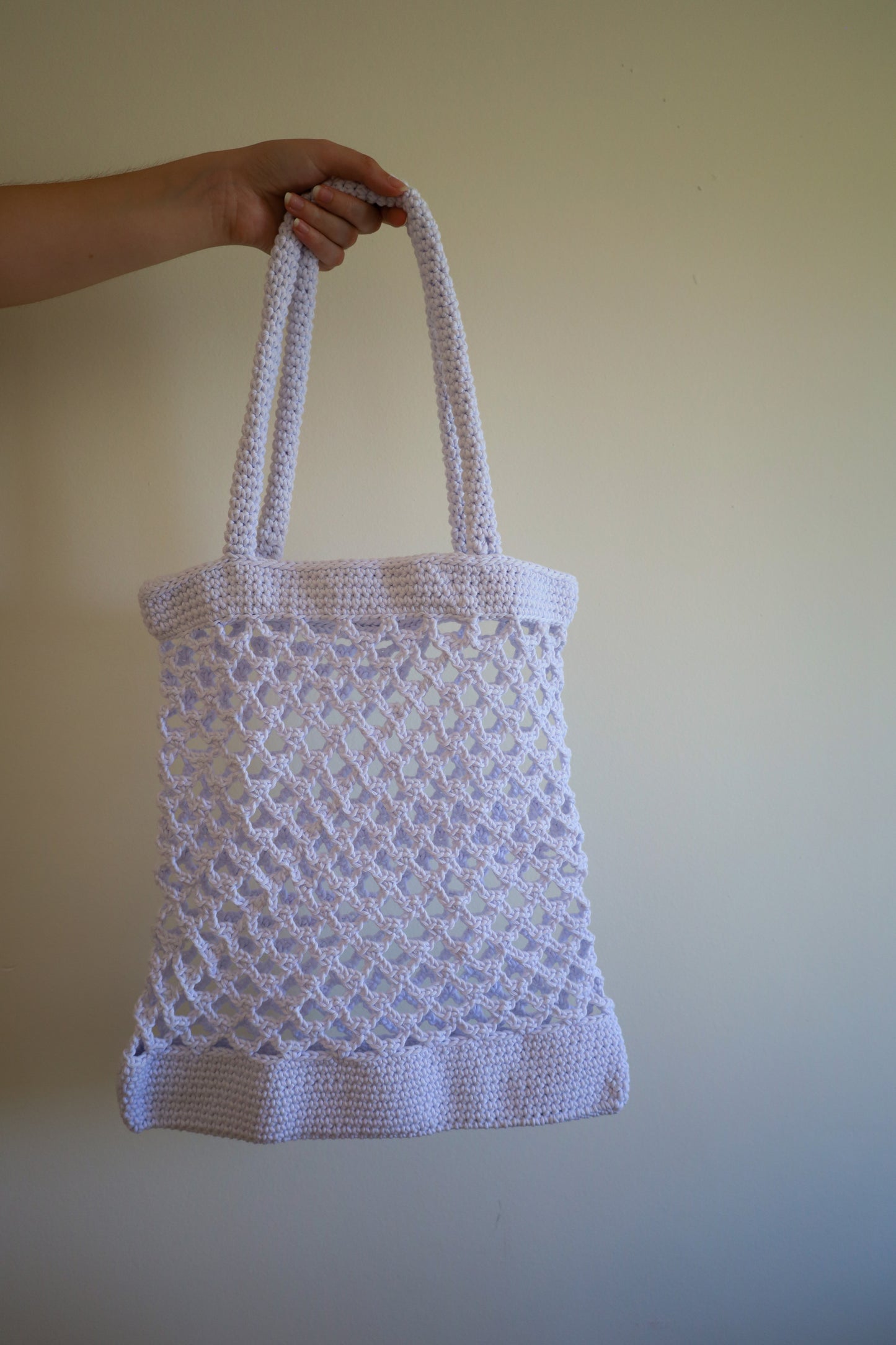 White crochet bag