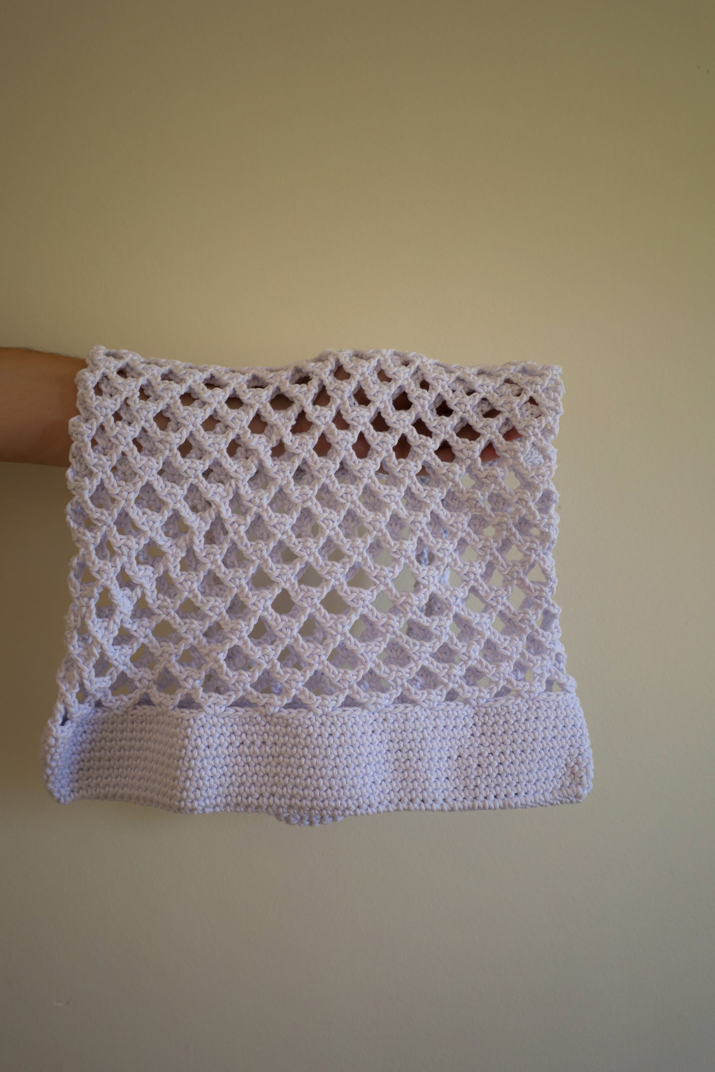 White crochet bag