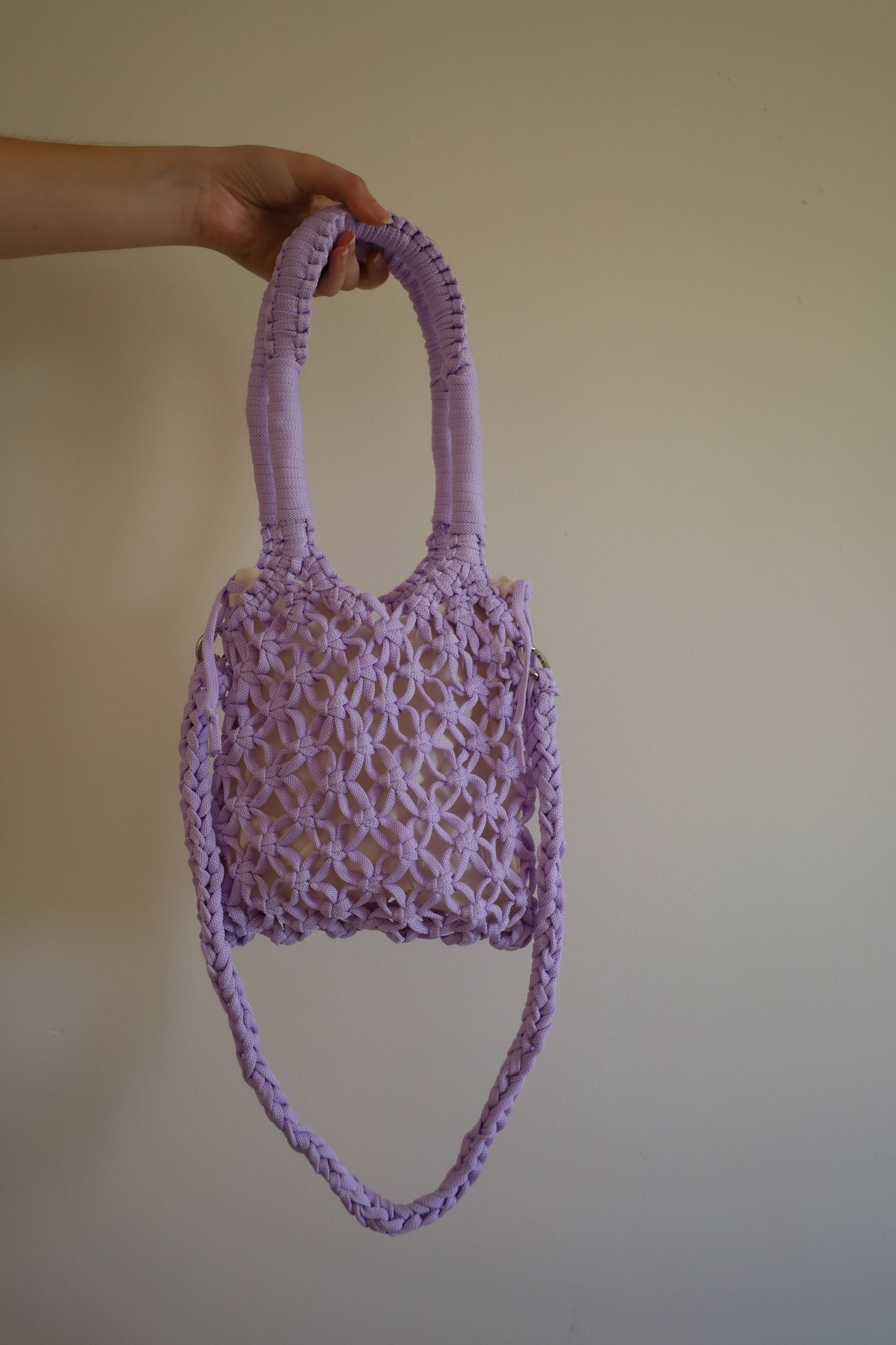 Light purple crochet bag