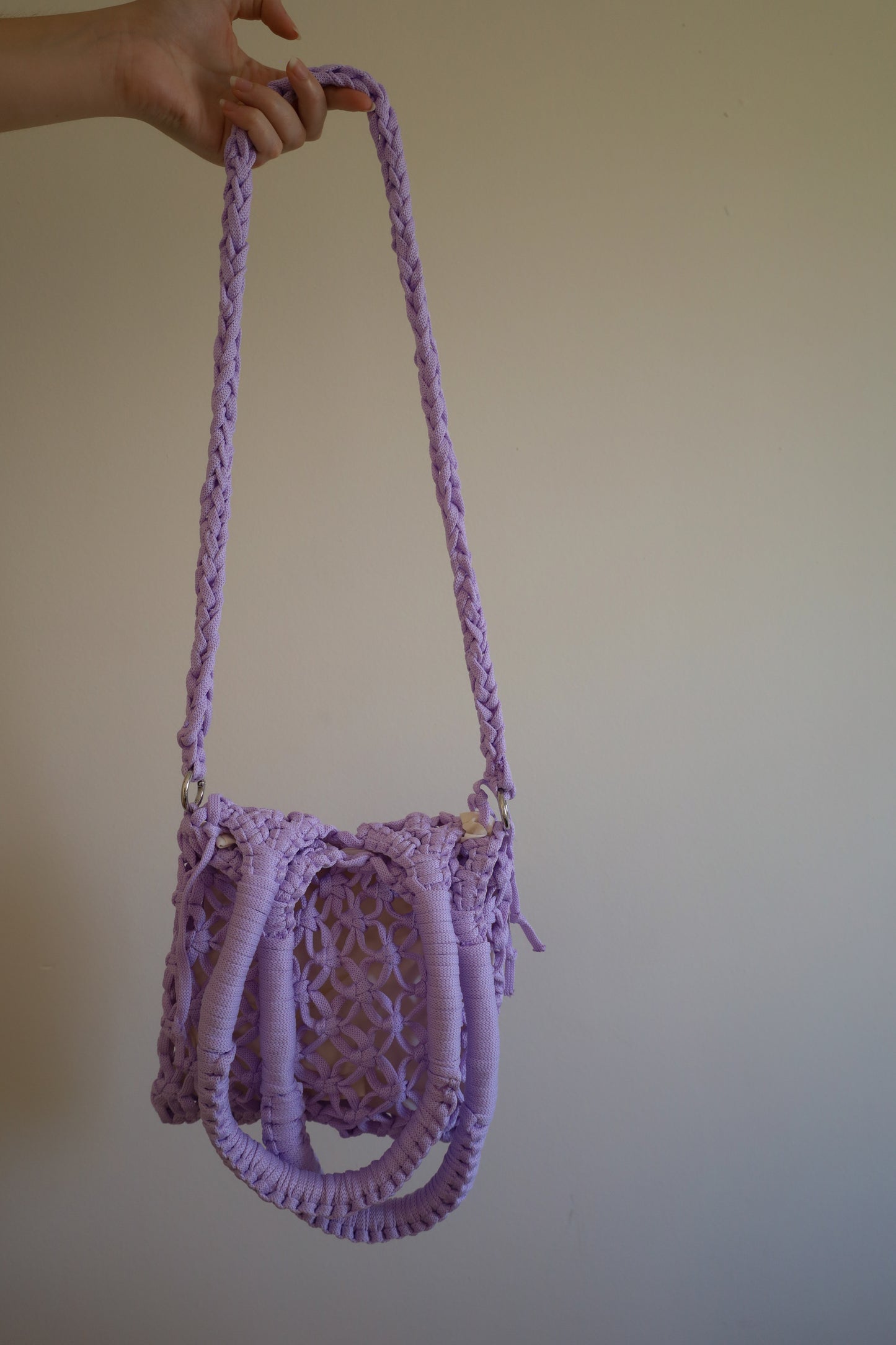 Light purple crochet bag